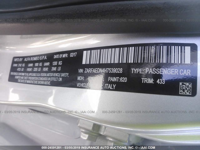 ML32F3FJ1HHF19330 - 2017 MITSUBISHI MIRAGE G4 ES შავი ფოტო 9