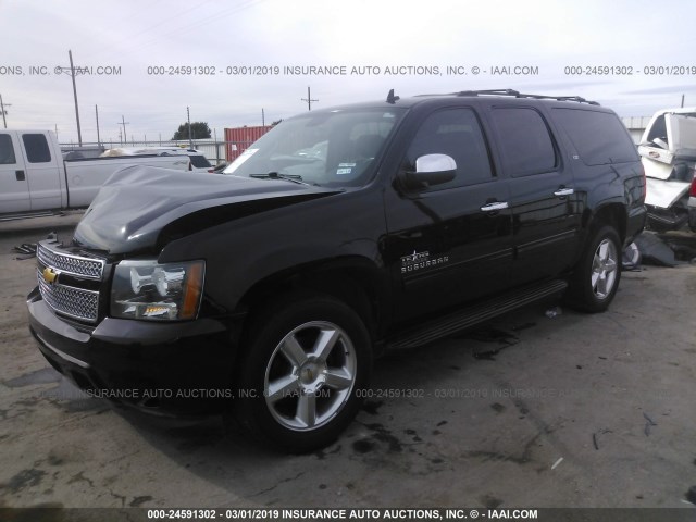 1GNSCHE02DR368552 - 2013 CHEVROLET SUBURBAN C1500  LS BLACK photo 2