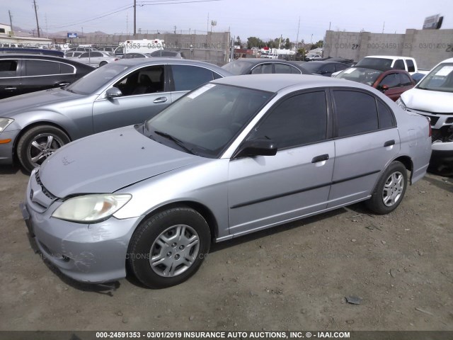 2HGES16494H533984 - 2004 HONDA CIVIC DX SILVER photo 2