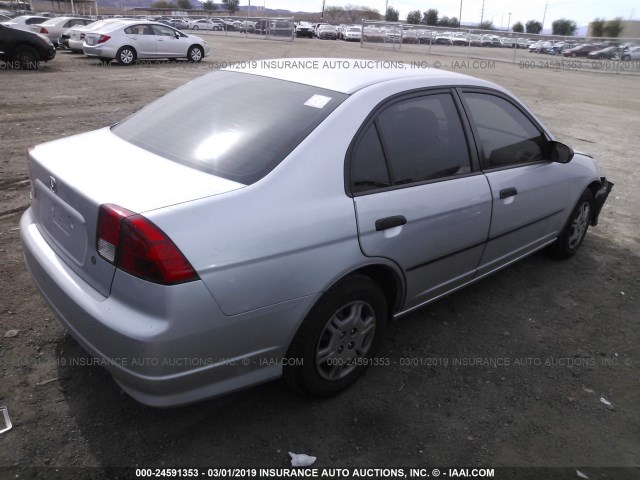 2HGES16494H533984 - 2004 HONDA CIVIC DX SILVER photo 4