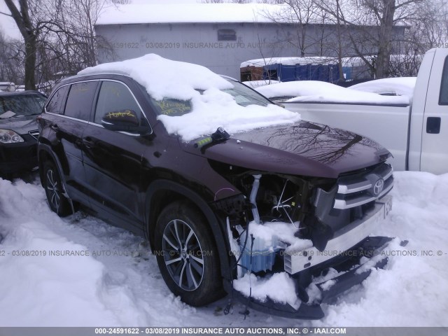 5TDJZRFHXJS884863 - 2018 TOYOTA HIGHLANDER SE/XLE MAROON photo 1