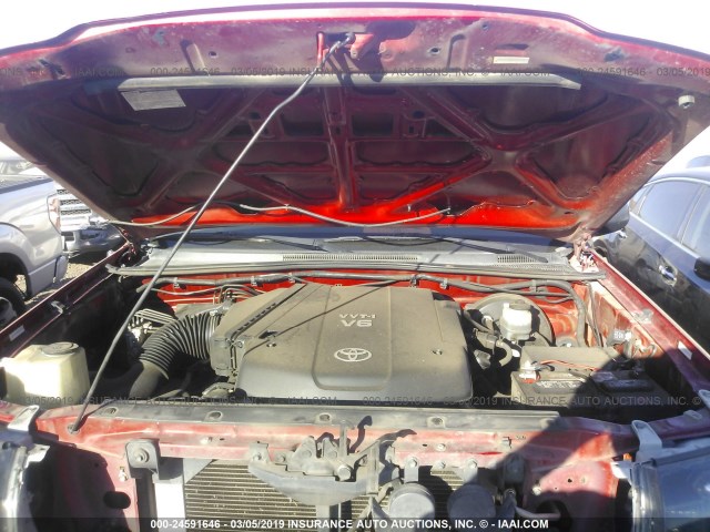 3TMJU62N59M073654 - 2009 TOYOTA TACOMA DOUBLE CAB PRERUNNER RED photo 10