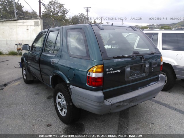 4S2CK58W0X4377416 - 1999 ISUZU RODEO S/LS/LSE GREEN photo 3