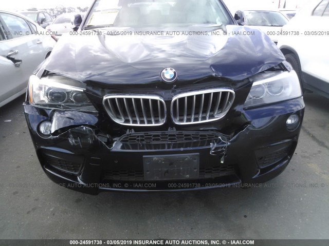 5UXWX5C57BL710345 - 2011 BMW X3 XDRIVE28I BLACK photo 6