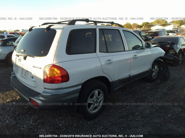 KM8SB12B83U400291 - 2003 HYUNDAI SANTA FE GL WHITE photo 4