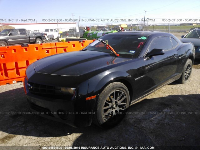 2G1FE1EV2A9220911 - 2010 CHEVROLET CAMARO LS BLACK photo 2