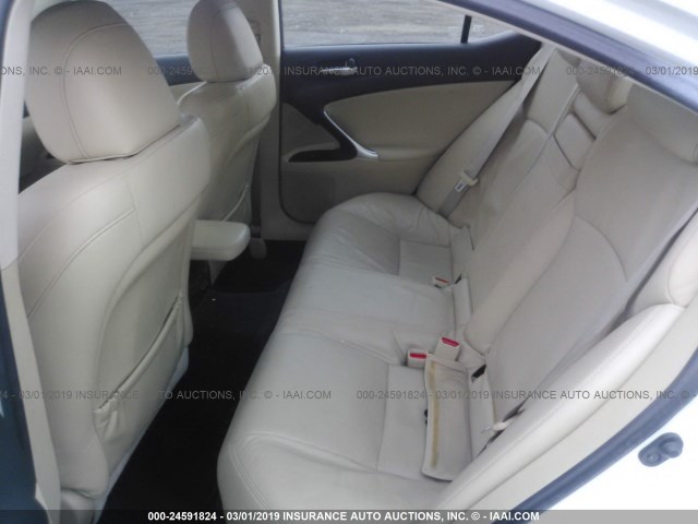 JTHCK262185025143 - 2008 LEXUS IS 250 WHITE photo 8