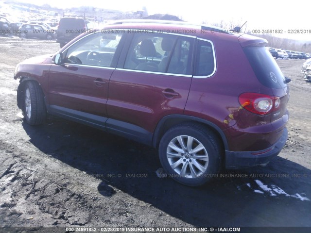 WVGBV75N09W000139 - 2009 VOLKSWAGEN TIGUAN SE/SEL RED photo 3