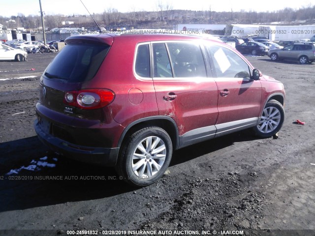 WVGBV75N09W000139 - 2009 VOLKSWAGEN TIGUAN SE/SEL RED photo 4