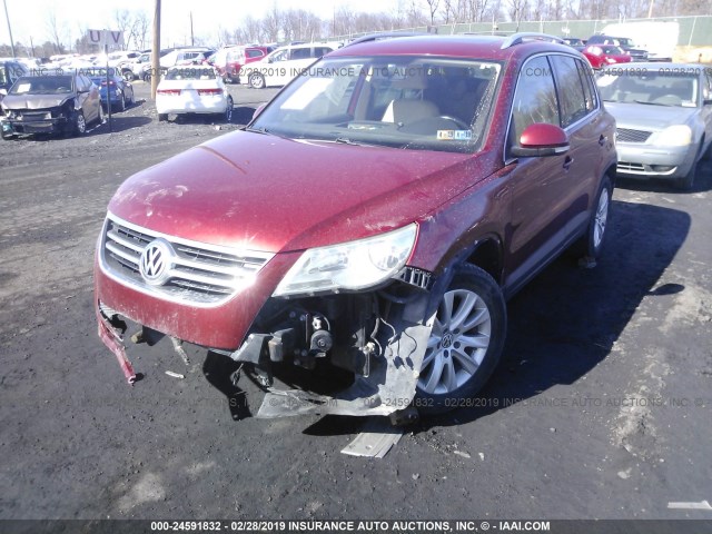 WVGBV75N09W000139 - 2009 VOLKSWAGEN TIGUAN SE/SEL RED photo 6