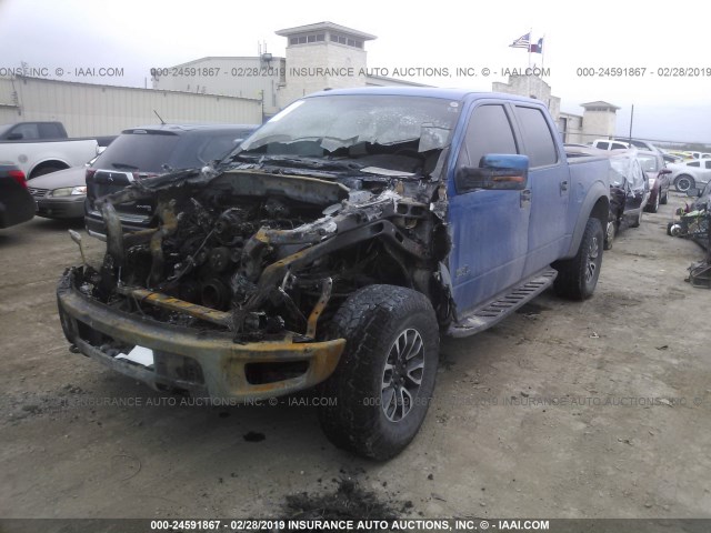 1FTFW1R64DFA29414 - 2013 FORD F150 SVT RAPTOR BLUE photo 2