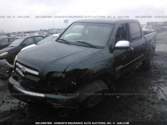 5TBDT44186S527219 - 2006 TOYOTA TUNDRA DOUBLE CAB SR5 GREEN photo 2