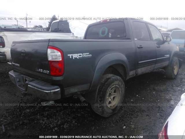 5TBDT44186S527219 - 2006 TOYOTA TUNDRA DOUBLE CAB SR5 GREEN photo 4