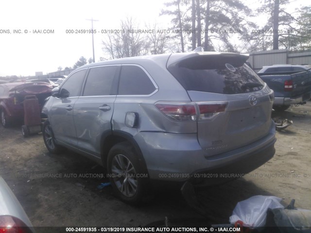5TDZKRFH8GS138380 - 2016 TOYOTA HIGHLANDER LE/LE PLUS SILVER photo 3