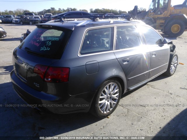 WAUKF78E68A164548 - 2008 AUDI A4 2.0T AVANT QUATTRO GRAY photo 4