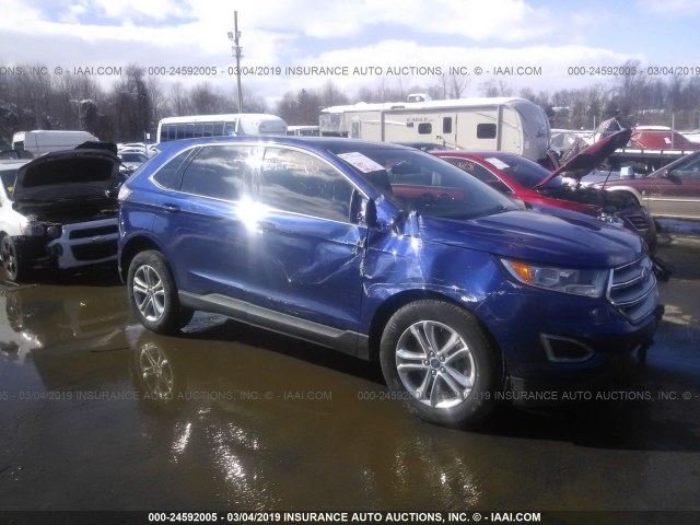 2FMTK4J86FBB94278 - 2015 FORD EDGE SEL BLUE photo 1