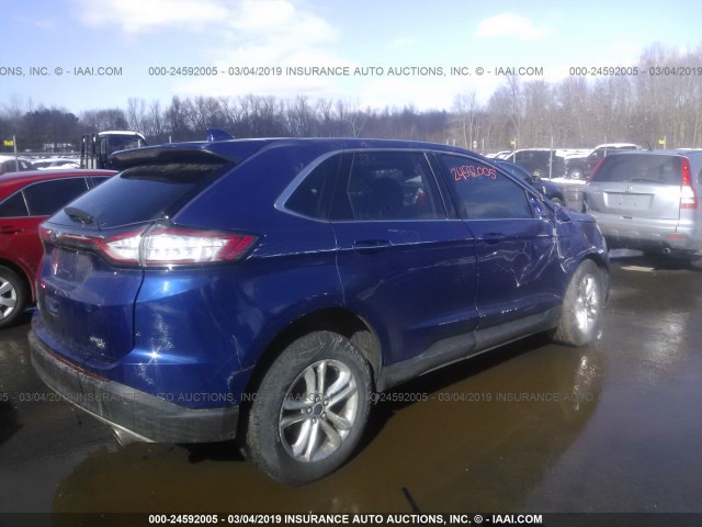 2FMTK4J86FBB94278 - 2015 FORD EDGE SEL BLUE photo 4