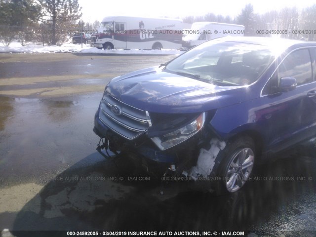 2FMTK4J86FBB94278 - 2015 FORD EDGE SEL BLUE photo 6