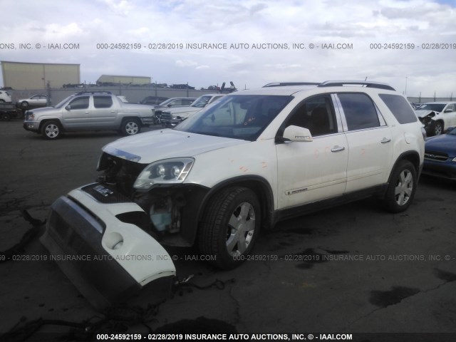 1GKER33737J112581 - 2007 GMC ACADIA SLT-2 WHITE photo 2