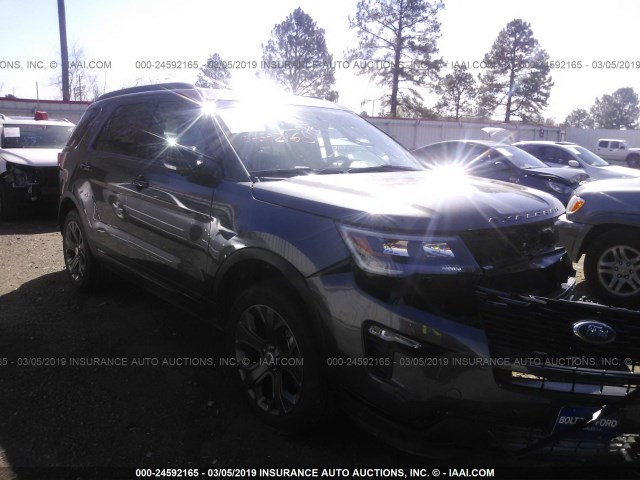 1FM5K8GT6JGC90666 - 2018 FORD EXPLORER SPORT GRAY photo 1