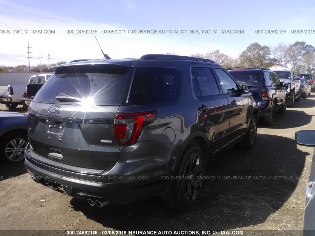 1FM5K8GT6JGC90666 - 2018 FORD EXPLORER SPORT GRAY photo 4