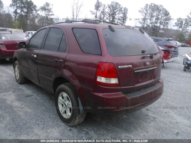 KNDJD733655412604 - 2005 KIA SORENTO EX/LX BURGUNDY photo 3