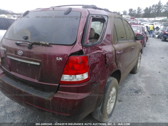 KNDJD733655412604 - 2005 KIA SORENTO EX/LX BURGUNDY photo 6