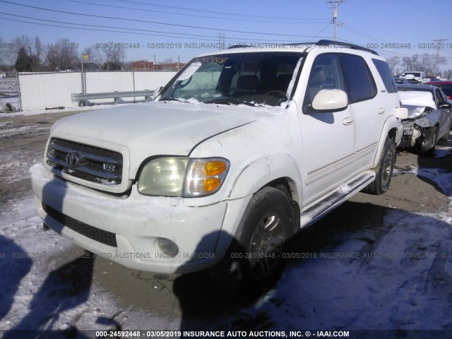 5TDZT38AX4S216535 - 2004 TOYOTA SEQUOIA LIMITED WHITE photo 2