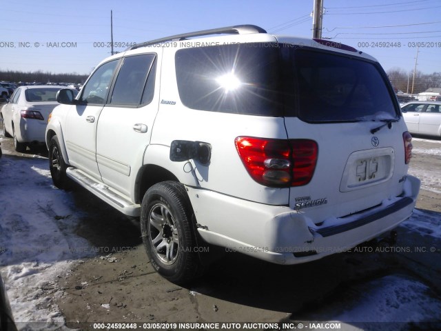 5TDZT38AX4S216535 - 2004 TOYOTA SEQUOIA LIMITED WHITE photo 3