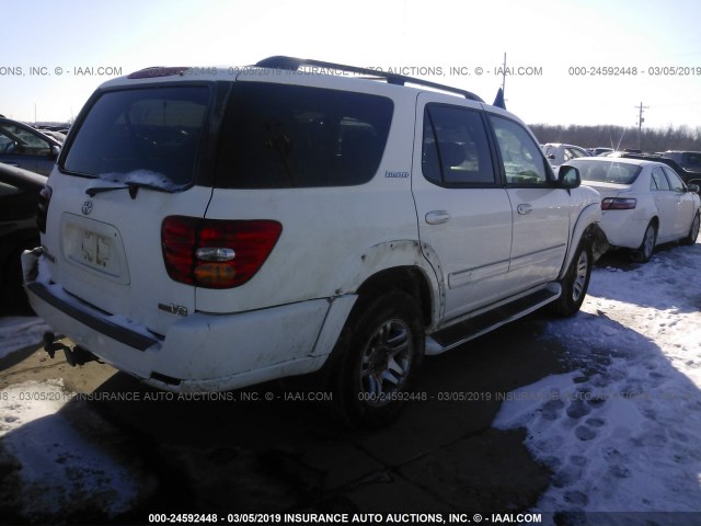 5TDZT38AX4S216535 - 2004 TOYOTA SEQUOIA LIMITED WHITE photo 4