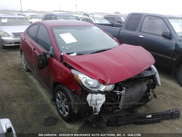 KMHCT4AE6EU628968 - 2014 HYUNDAI ACCENT GLS/GS RED photo 1