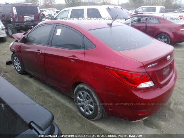 KMHCT4AE6EU628968 - 2014 HYUNDAI ACCENT GLS/GS RED photo 3