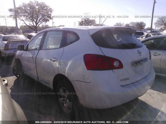 JN8AS5MT2DW002324 - 2013 NISSAN ROGUE S/SV WHITE photo 3