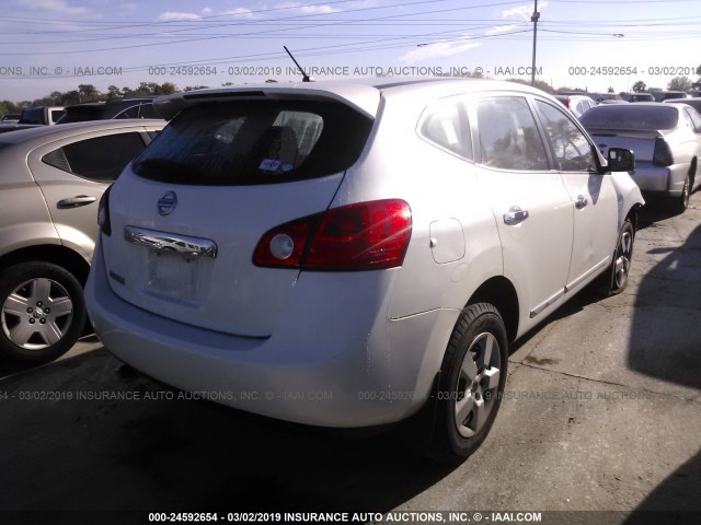 JN8AS5MT2DW002324 - 2013 NISSAN ROGUE S/SV WHITE photo 4