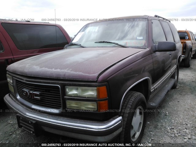 1GKEK13R0XJ798041 - 1999 GMC YUKON MAROON photo 2