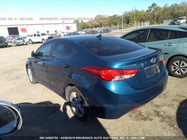 KMHDH4AE2DU979560 - 2013 HYUNDAI ELANTRA GLS/LIMITED BLUE photo 3