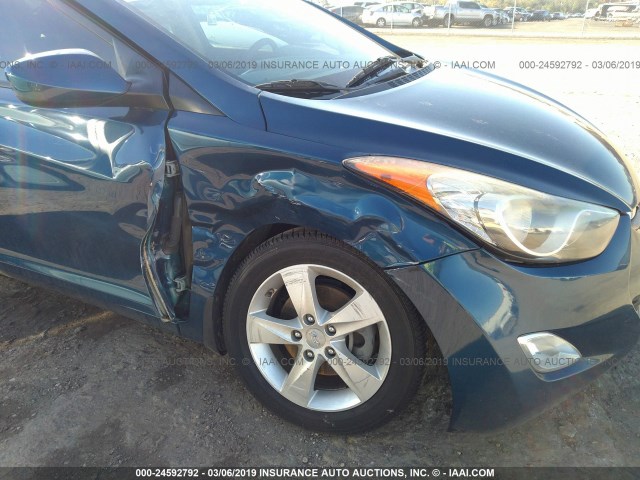 KMHDH4AE2DU979560 - 2013 HYUNDAI ELANTRA GLS/LIMITED BLUE photo 6