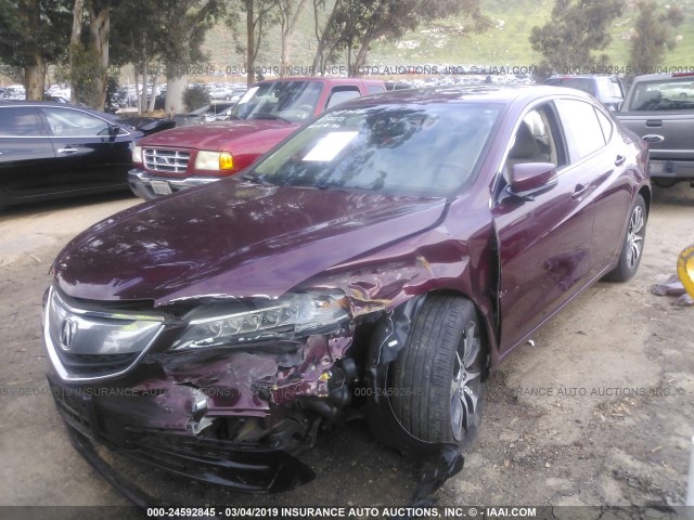 19UUB1F35FA003502 - 2015 ACURA TLX RED photo 2