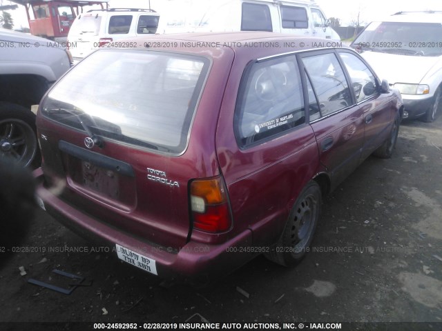 JT2AE09V2S0079560 - 1995 TOYOTA COROLLA DX RED photo 4