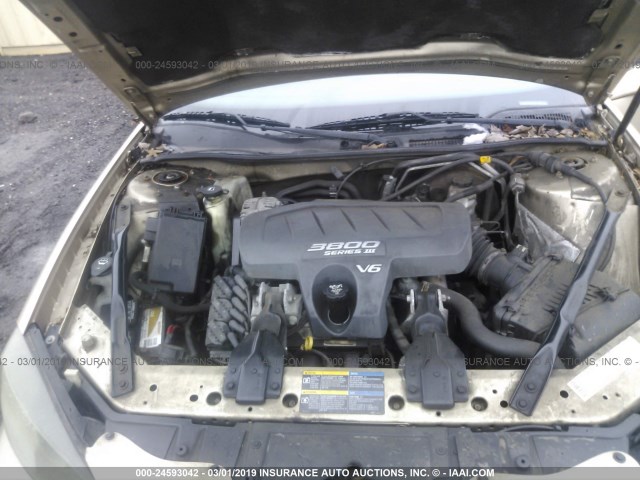 2G2WP522851134336 - 2005 PONTIAC GRAND PRIX GOLD photo 10