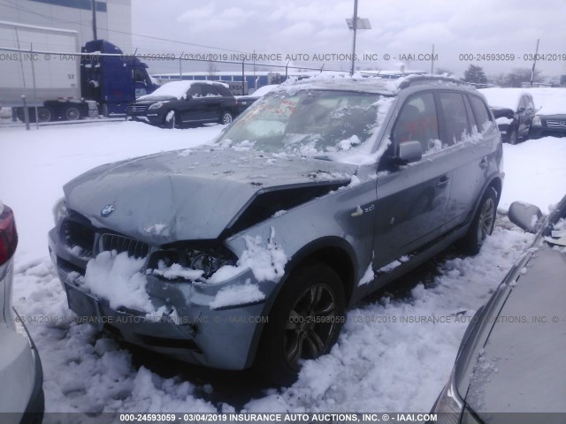 WBXPA93476WD27781 - 2006 BMW X3 3.0I GRAY photo 2