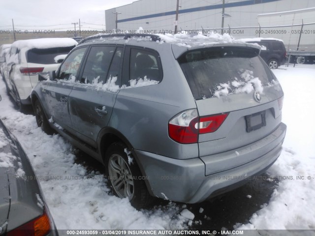 WBXPA93476WD27781 - 2006 BMW X3 3.0I GRAY photo 3