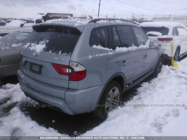 WBXPA93476WD27781 - 2006 BMW X3 3.0I GRAY photo 4