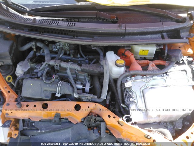 JTDKDTB30G1129074 - 2016 TOYOTA PRIUS C ORANGE photo 10