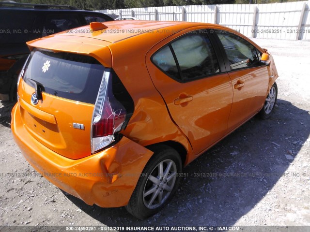 JTDKDTB30G1129074 - 2016 TOYOTA PRIUS C ORANGE photo 4