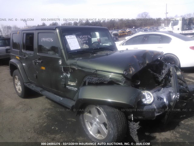 1J8GA59178L601073 - 2008 JEEP WRANGLER UNLIMITE SAHARA GREEN photo 1