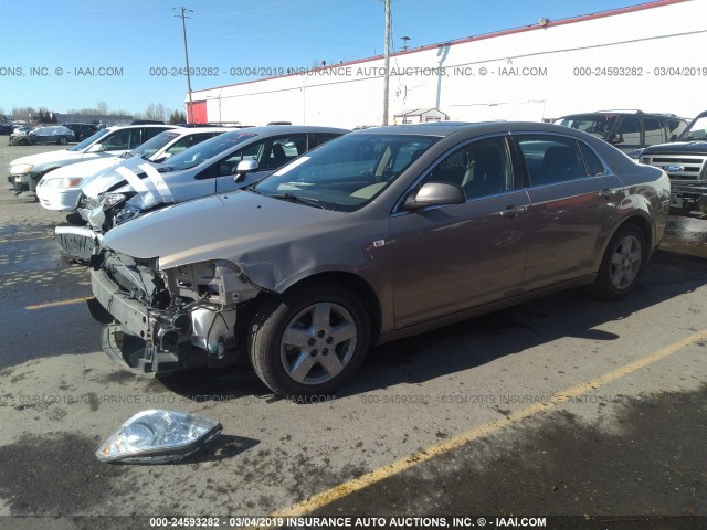 1G1ZG57B28F174144 - 2008 CHEVROLET MALIBU LS BEIGE photo 2