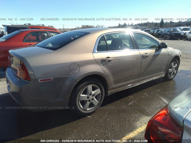 1G1ZG57B28F174144 - 2008 CHEVROLET MALIBU LS BEIGE photo 4
