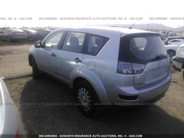 JA4MS31X97U004571 - 2007 MITSUBISHI OUTLANDER ES/LS ვერცხლისფერი ფოტო 3