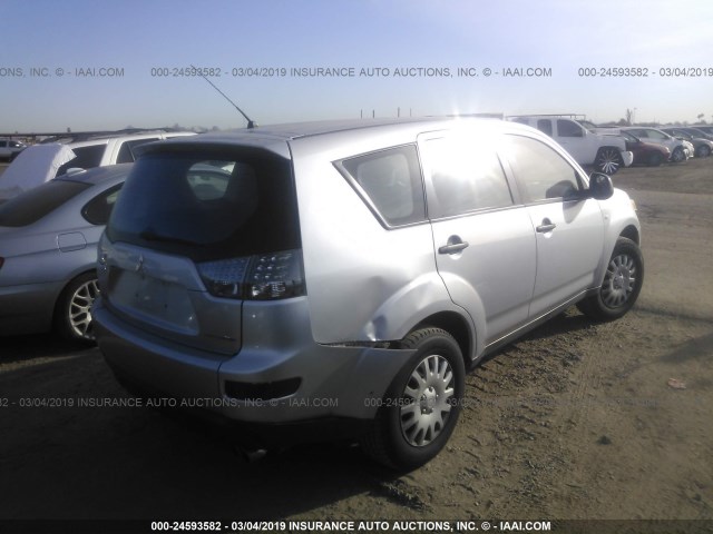 JA4MS31X97U004571 - 2007 MITSUBISHI OUTLANDER ES/LS ვერცხლისფერი ფოტო 4